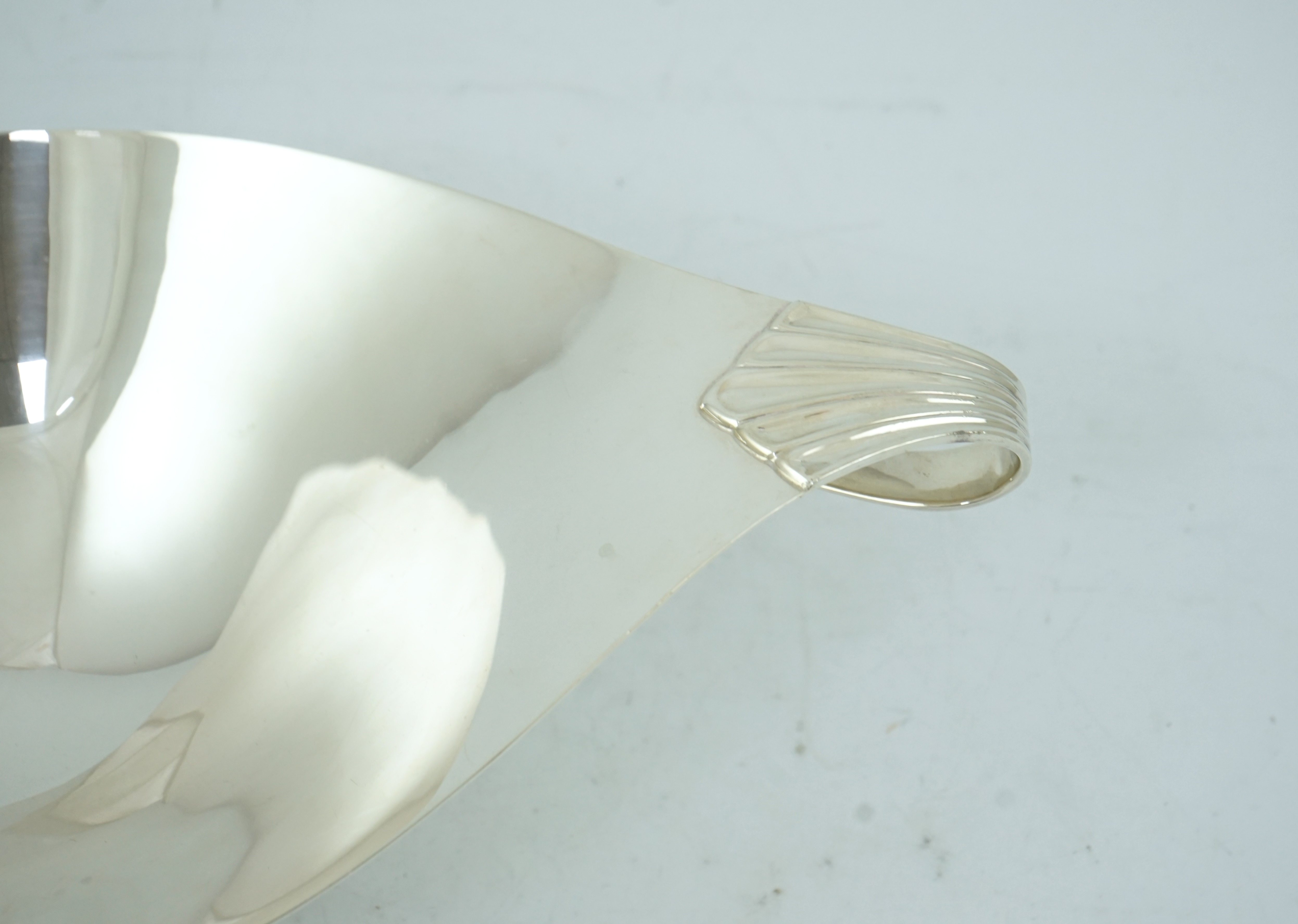 A stylish mid 20th century Tiffany & Co. sterling silver two handled dish